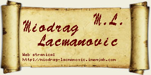 Miodrag Lacmanović vizit kartica